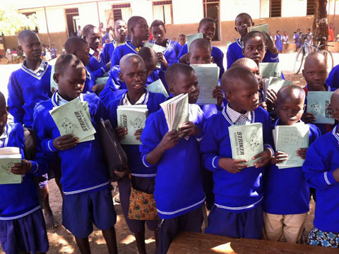 group of african school children