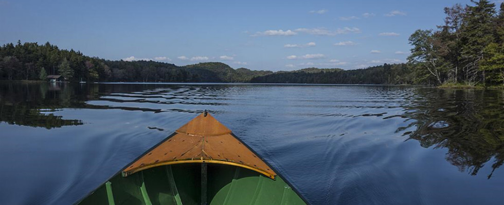 view of river from canoe
