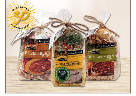 three packs of vintage soups